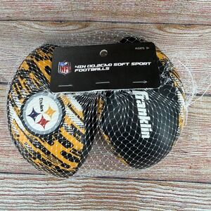 Franklin Sports NFL Pittsburgh Steelers 4in Soft Sport Footballs 2 Pack 70030F